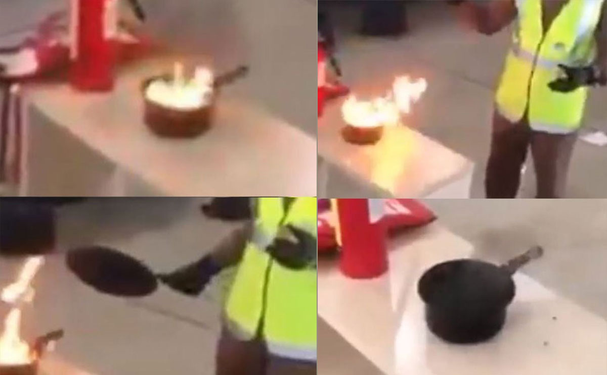 بالفيديو الطريقة الصحيحة لإطفاء الزيت في حال اشتعاله في المطبخ