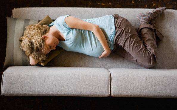 Couch, Furniture, Person