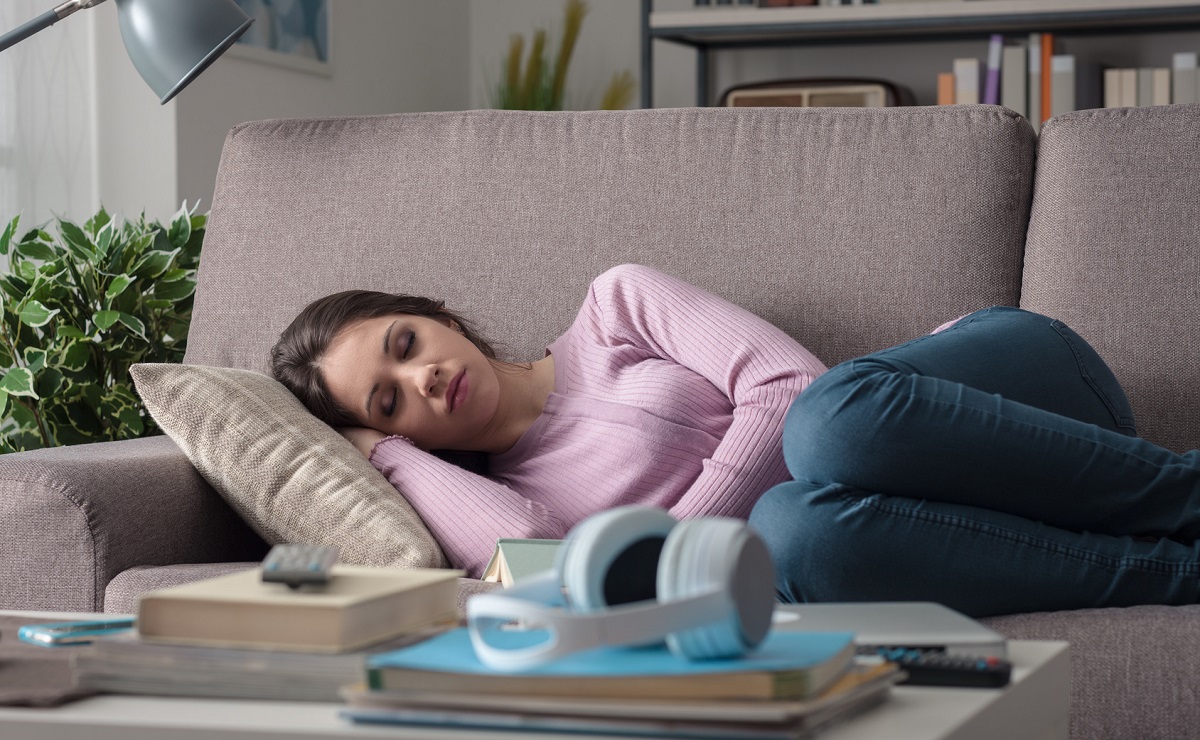 Furniture, Couch, Person