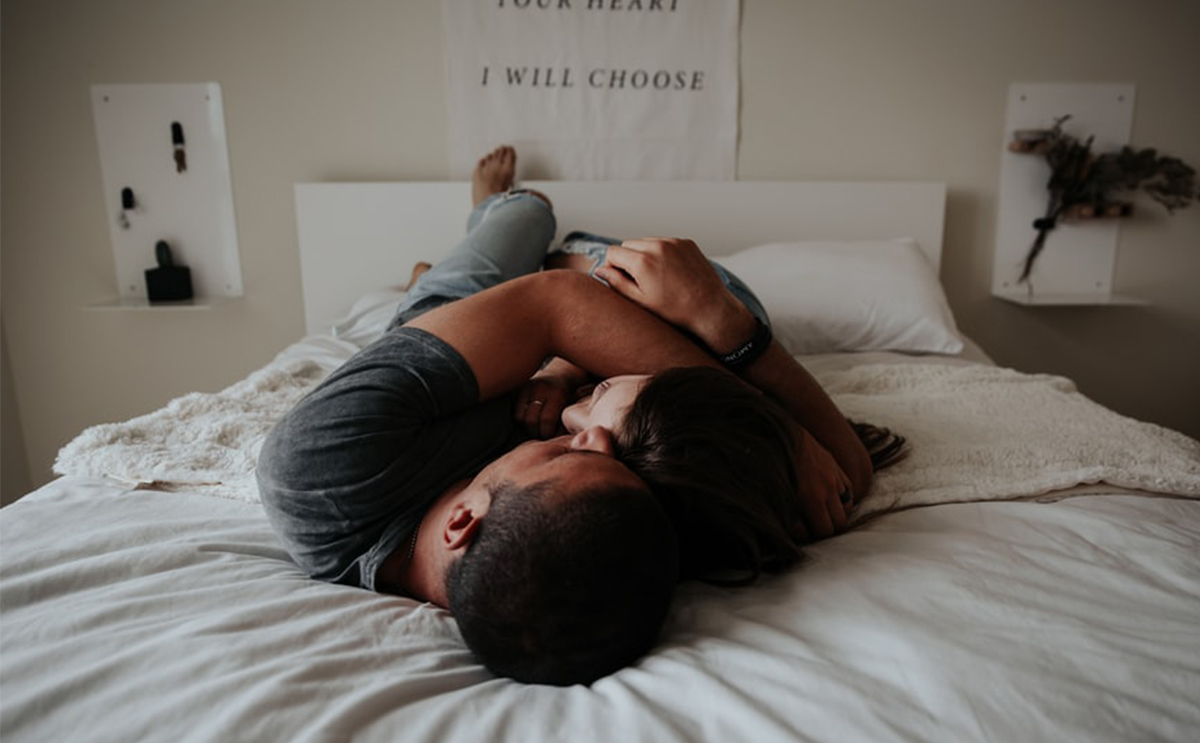Bed, Furniture, Person